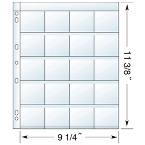 20 Pocket SLIDE PAGE for 3-Ring Bin